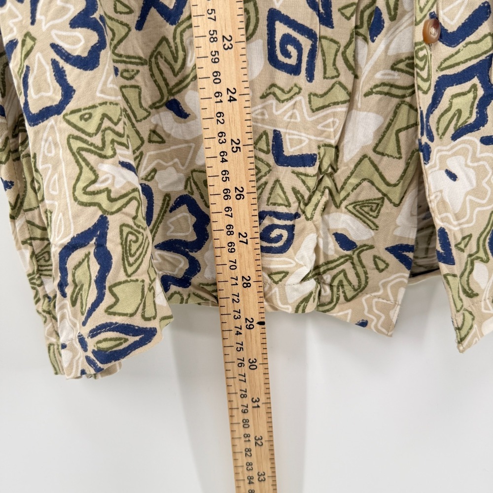 ASOS DESIGN Boxy Revere Shirt Men Large Oversized Viscose Green Hawaiian Floral - Picture 6 of 8